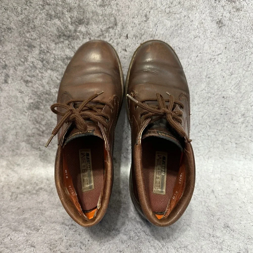 Florsheim Outdoorsman Boots Mens 8.5 Brown Leather Hiking Ankle Rugged Wedge